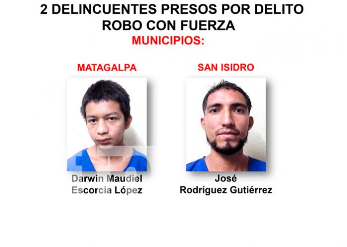 Delincuentes son capturados en Matagalpa
