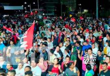 Nicaragüenses se dan cita para celebrar triunfo del Frente Sandinista