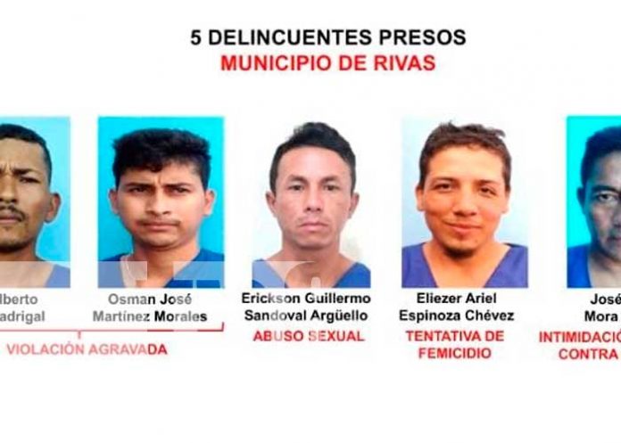 9 sujetos detenidos en Rivas