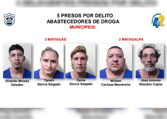 Policía Nacional en Matagalpa capturó a 19 delincuentes