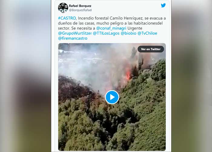 Al menos 60 casas dañadas y 100 personas evacuadas por incendio en Chile