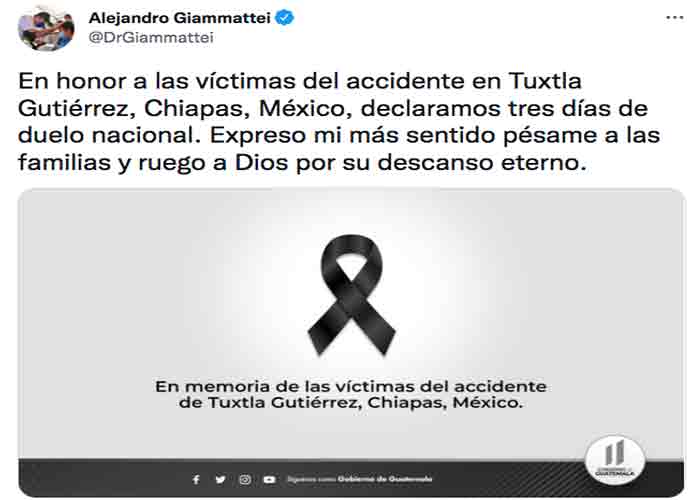 Duelo nacional en Guatemala por fallecimiento de migrantes en México