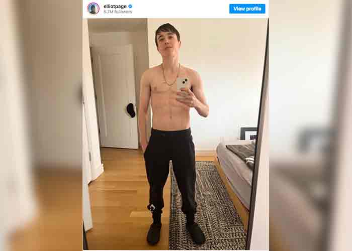Elliot Page presume impactante foto tras la mastectomía