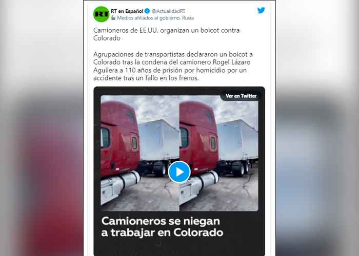 Protestas en Colorado por condena 110 años de cárcel contra camionero