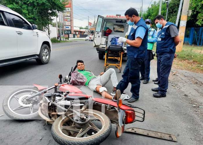 Accidente de tránsito en el sector de Las Brisas, en Managua