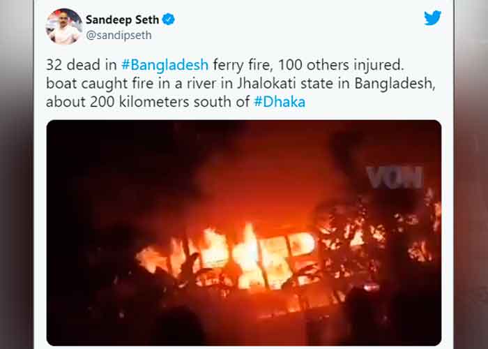 Al menos 36 muertos en un incendio de un barco en Bangladesh