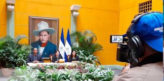 Conferencia de prensa desde la Cancillería de Nicaragua