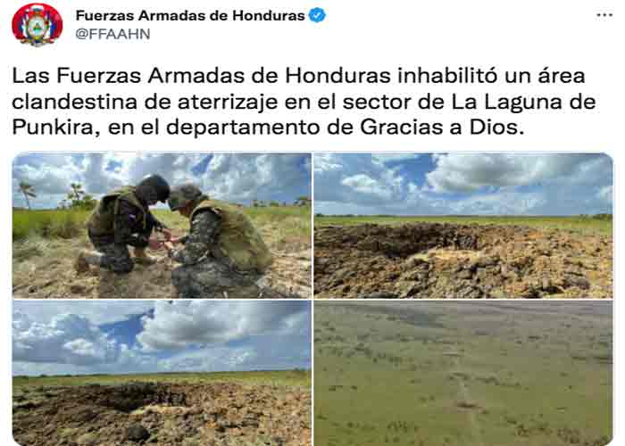 Honduras destruye 329 pistas clandestinas usadas para narcotráfico