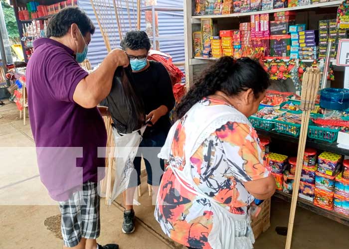 Comercio de pólvora en tramos que hay en Managua