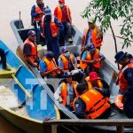 Equipo que atendió emergencia en el Río Rama, Caribe Sur de Nicaragua