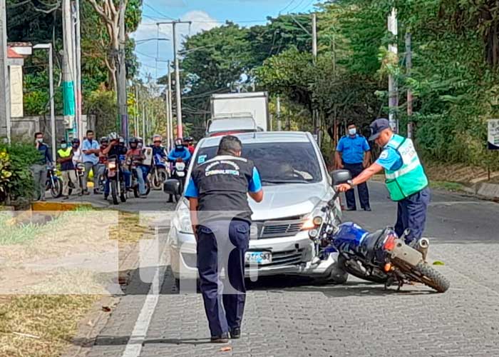 Escena del mortal accidente de tránsito en Managua