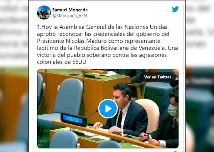 ONU reconoce a Nicolás Maduro como legítimo representante del gobierno de Venezuela