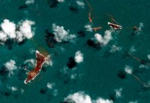 Sorprendentes imágenes muestran cómo el océano cubre la isla de Tonga