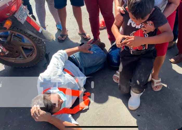 Colisión deja un motociclista lesionado en Juigalpa