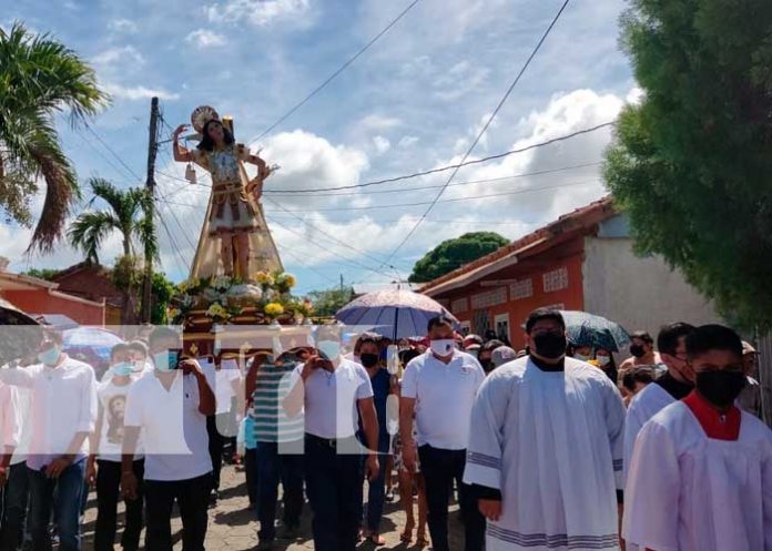 Feligresía católica en Acoyapa, participa en procesión del Santo Patrono San Sebastián