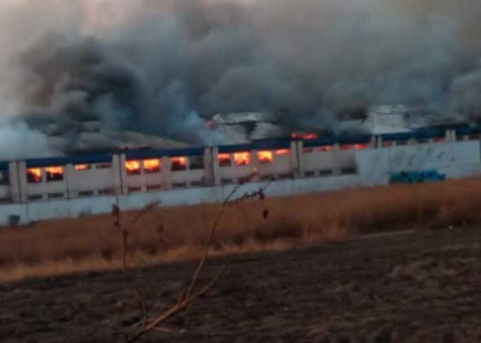 Tremendo incendio en una fábrica de Mexico (Video)
