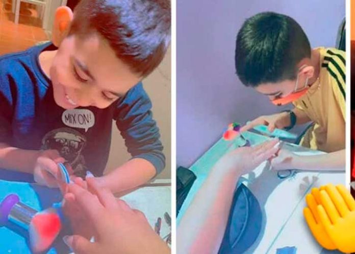 ¡Increíble! niño pone uñas acrilicas para operación de su hermano