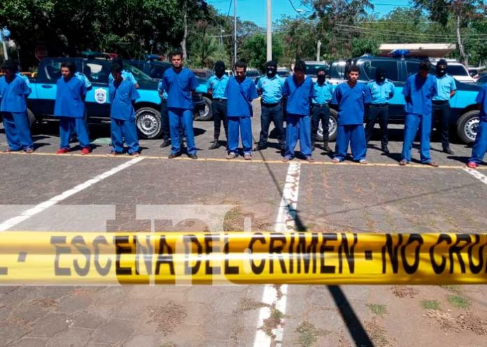 Sujetos presos por cometer delitos en Nicaragua