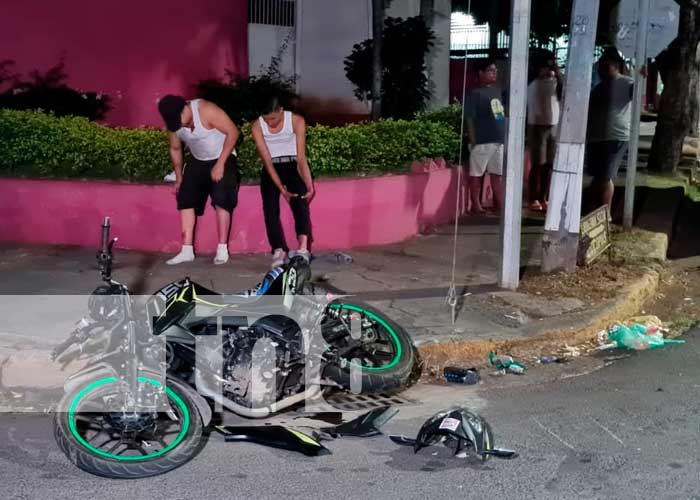 Managua: Irrespetan la señal de alto y terminan lesionados
