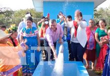 Inauguración de agua potable en comunidad de León