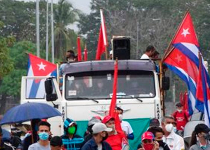 Realizan movilizaciones en Cuba contra el bloqueo de Estados Unidos