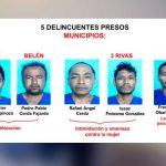 Captura de delincuentes por diversos delitos en Rivas