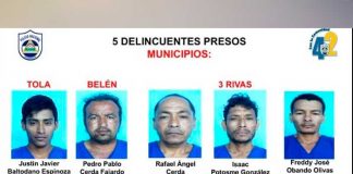 Captura de delincuentes por diversos delitos en Rivas