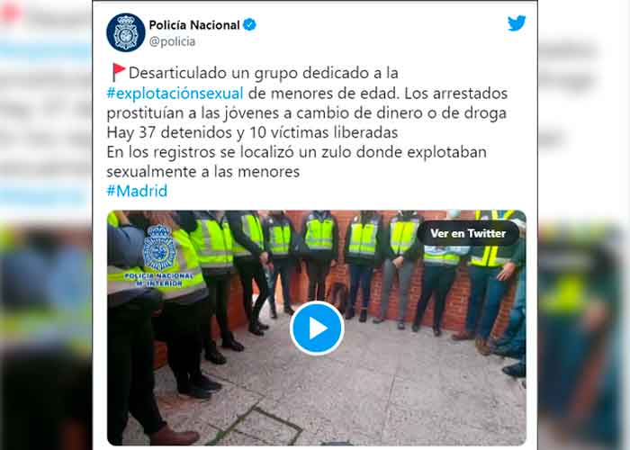 Arrestan 37 miembros de una banda que prostituía a menores en Madrid