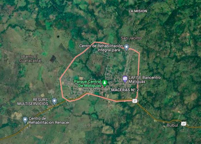 Imagen satelital de Matiguás, Matagalpa / GOOGLE MAPS