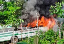 Incendio de bus en una comunidad de Río San Juan