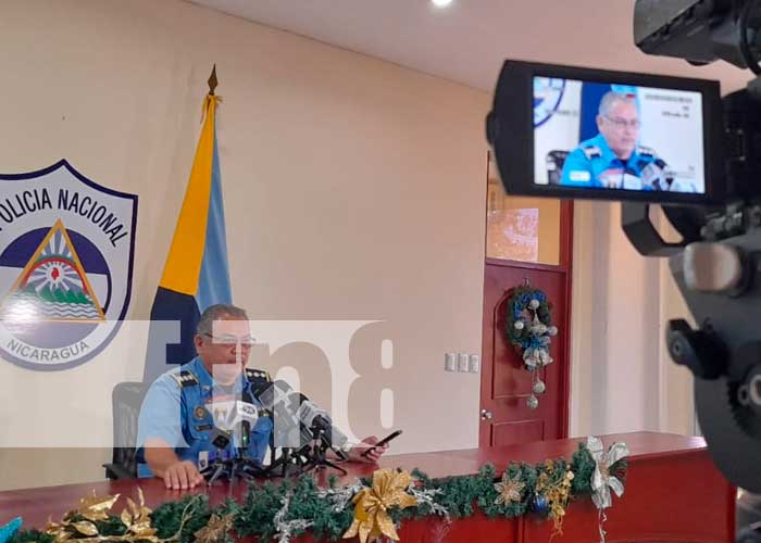 Conferencia de prensa de la Policía Nacional en Nicaragua