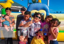 Diversión de la niñez en el Puerto Salvador Allende, en Managua