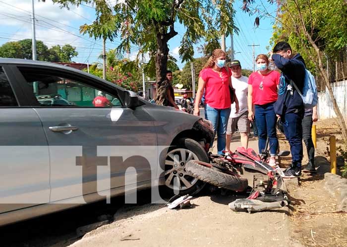 Escena del accidente de tránsito en Managua