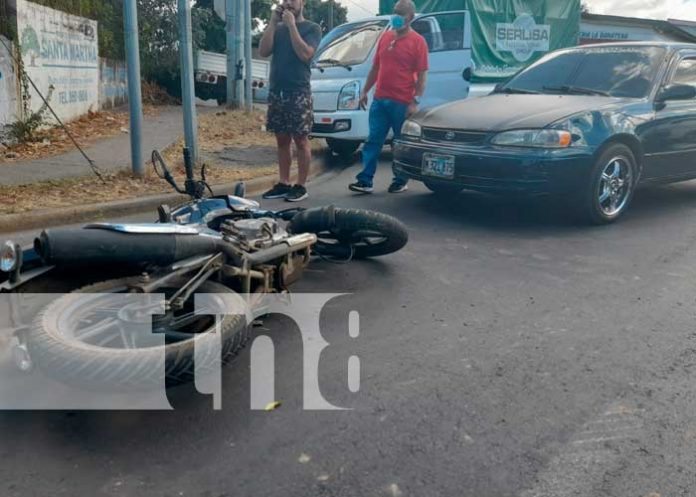 Escena de aparatoso accidente en Managua