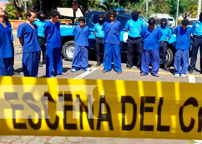 Delincuentes presos por cometer delitos en Nicaragua