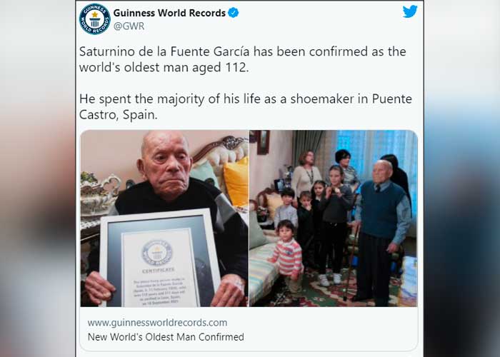 Murió el hombre más longevo del mundo según el Guinness World Records