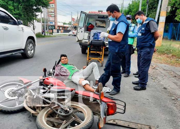 Escena de un accidente de tránsito en Managua, Nicaragua