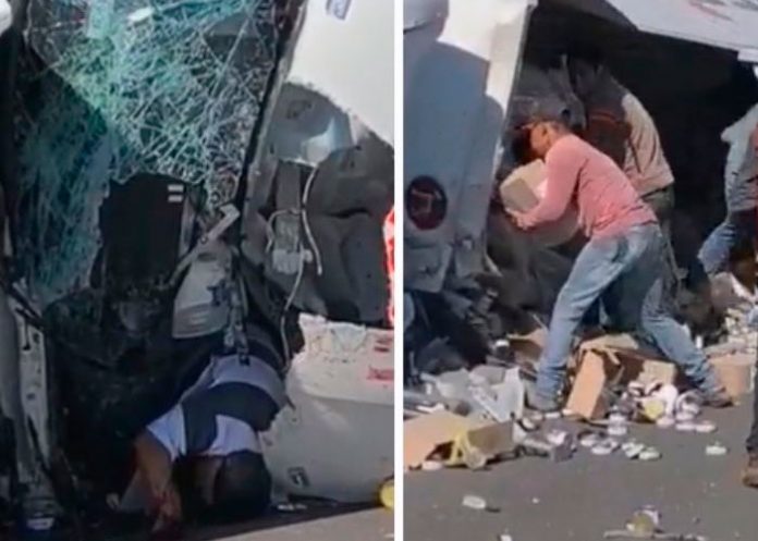 Sinvergüenzas de Veracruz dejan morir a conductor para robarle