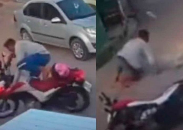 Hombre en Brasil impide robo usando su casco