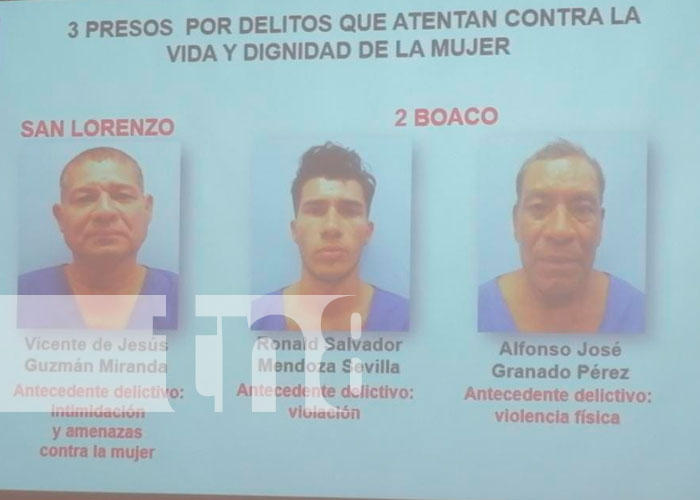 Policía Nacional captura a cinco delincuentes de peligrosidad en Boaco