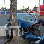 Aparatoso accidente de tránsito en Managua