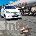 Lugar del accidente de tránsito en Linda Vista, Managua