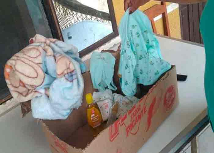 Bebé es abandonado en una caja de cartón en Bolivia