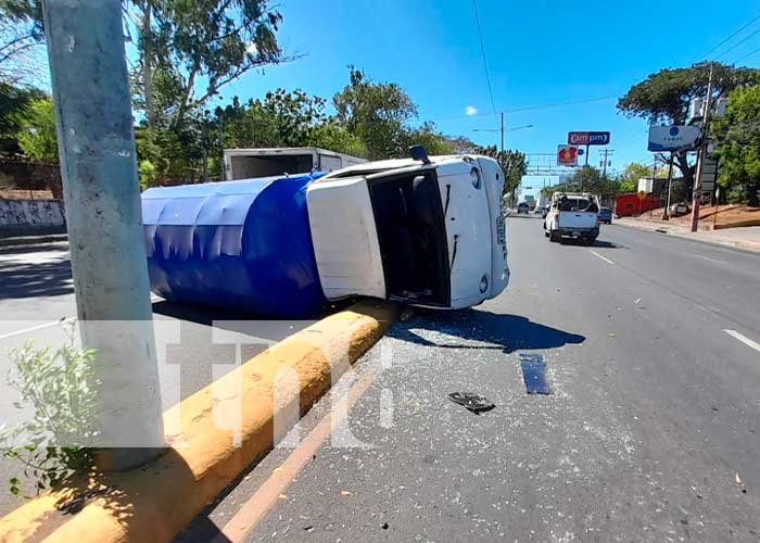 Accidente de tránsito con camión en sector de La Rocargo, Managua