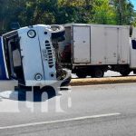 Accidente de tránsito con camión en sector de La Rocargo, Managua