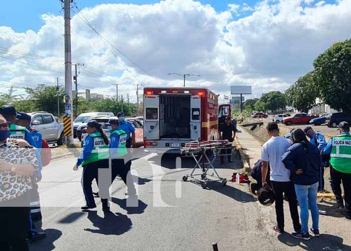 Escena de accidente de tránsito en Managua
