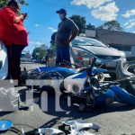 Accidente de tránsito deja a un motociclista herido en Managua