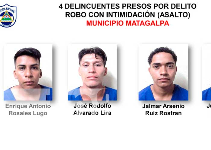 Personas presas por presuntamente cometer delitos en Matagalpa
