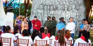 Acto central en honor al General Sandino, presidido por el Comandante Daniel Ortega