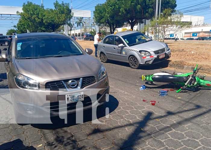 Escena del accidente de tránsito en Managua